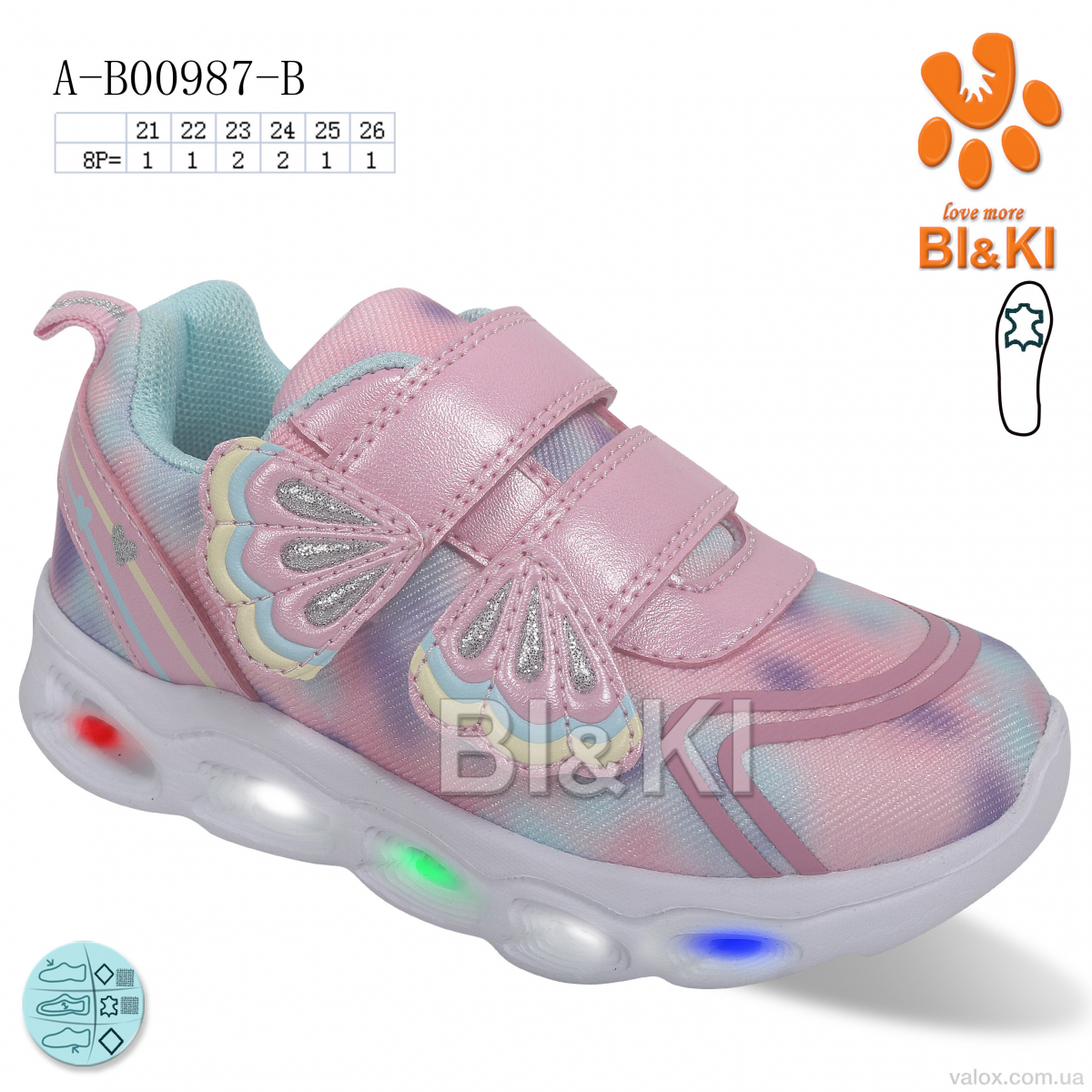 Дитячі кросівки оптом (a-b00987-b led)