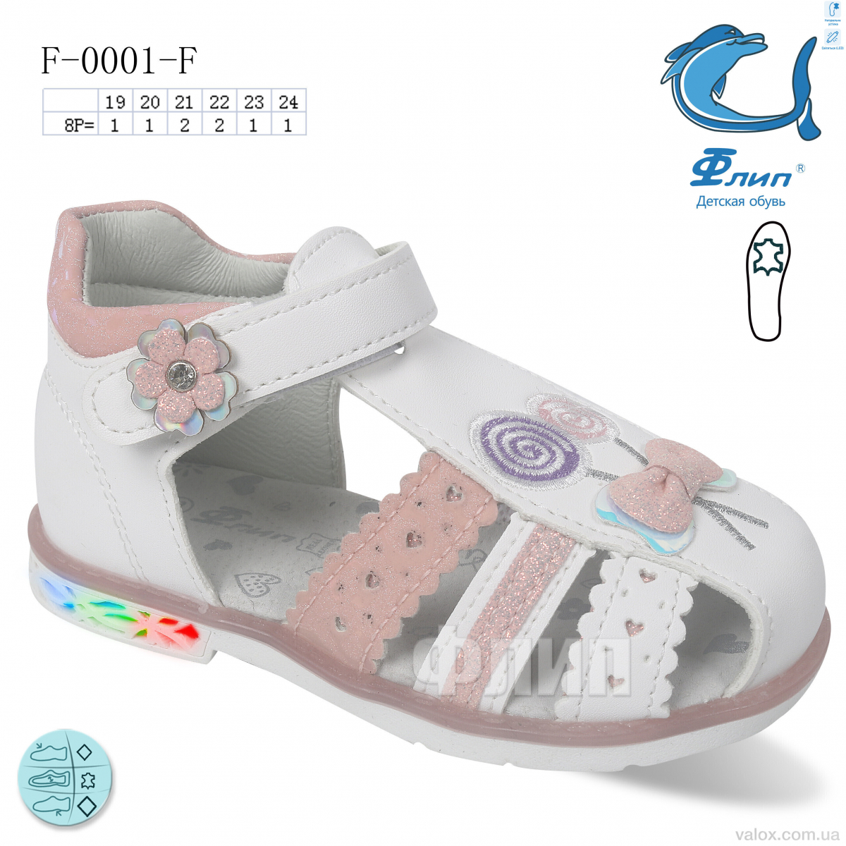 Дитячі босоніжки оптом (f-0001-f led)