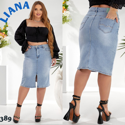 Женская джинсовая юбка LIANA батал 389