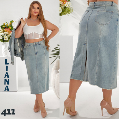 Женская джинсовая юбка LIANA батал 411