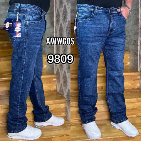 Мужские классические джинсы AVIWGOS батал 9809