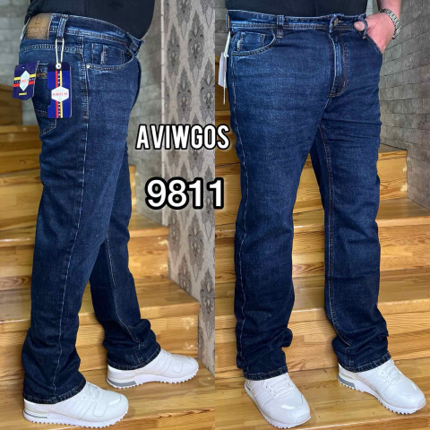 Мужские классические джинсы AVIWGOS батал 9811