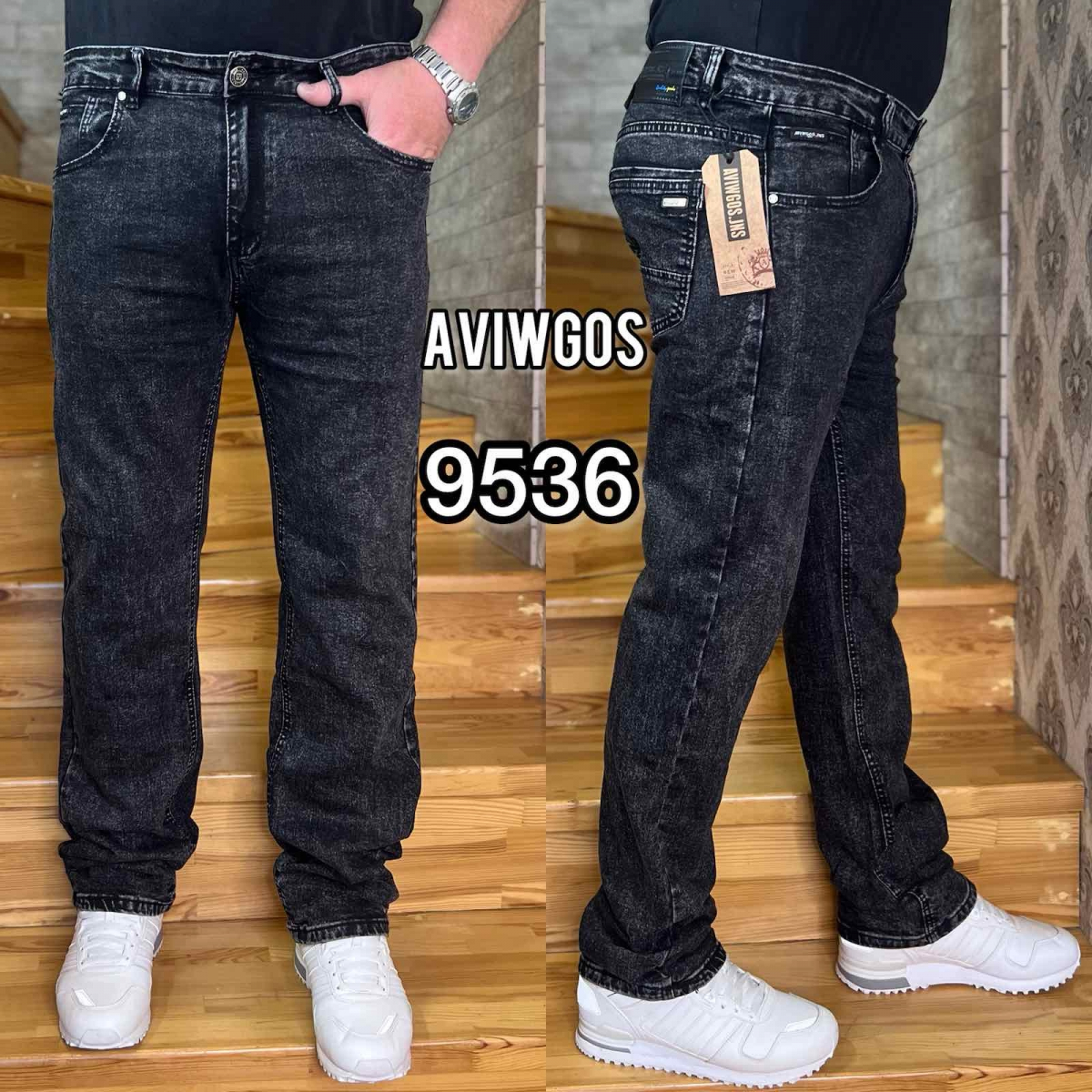 Мужские клаcсические джинсы AVIWGOS норма 9536