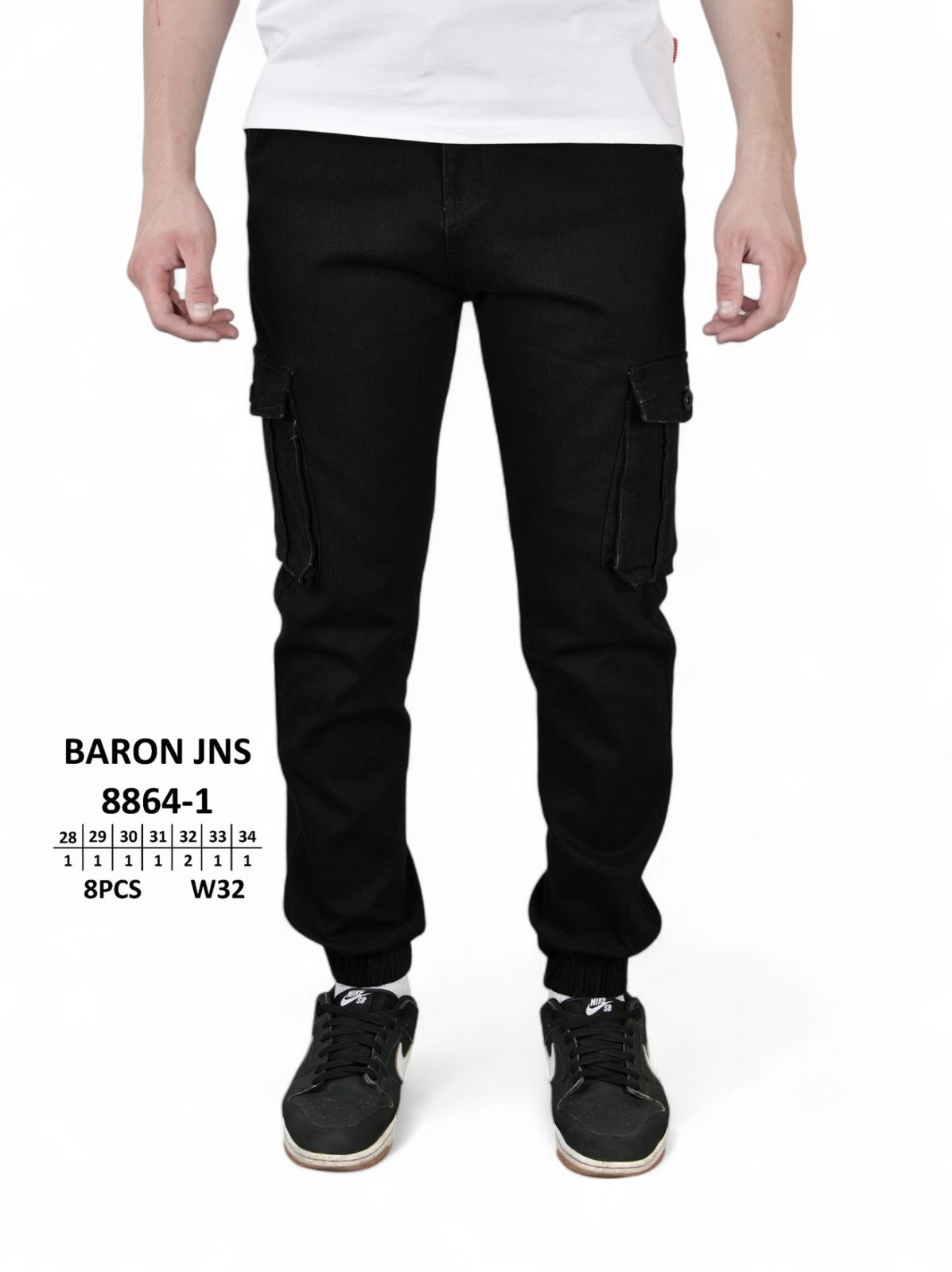 Мужские джинсы джогеры-карго BARON JNS юниоры 8864-1 оптом