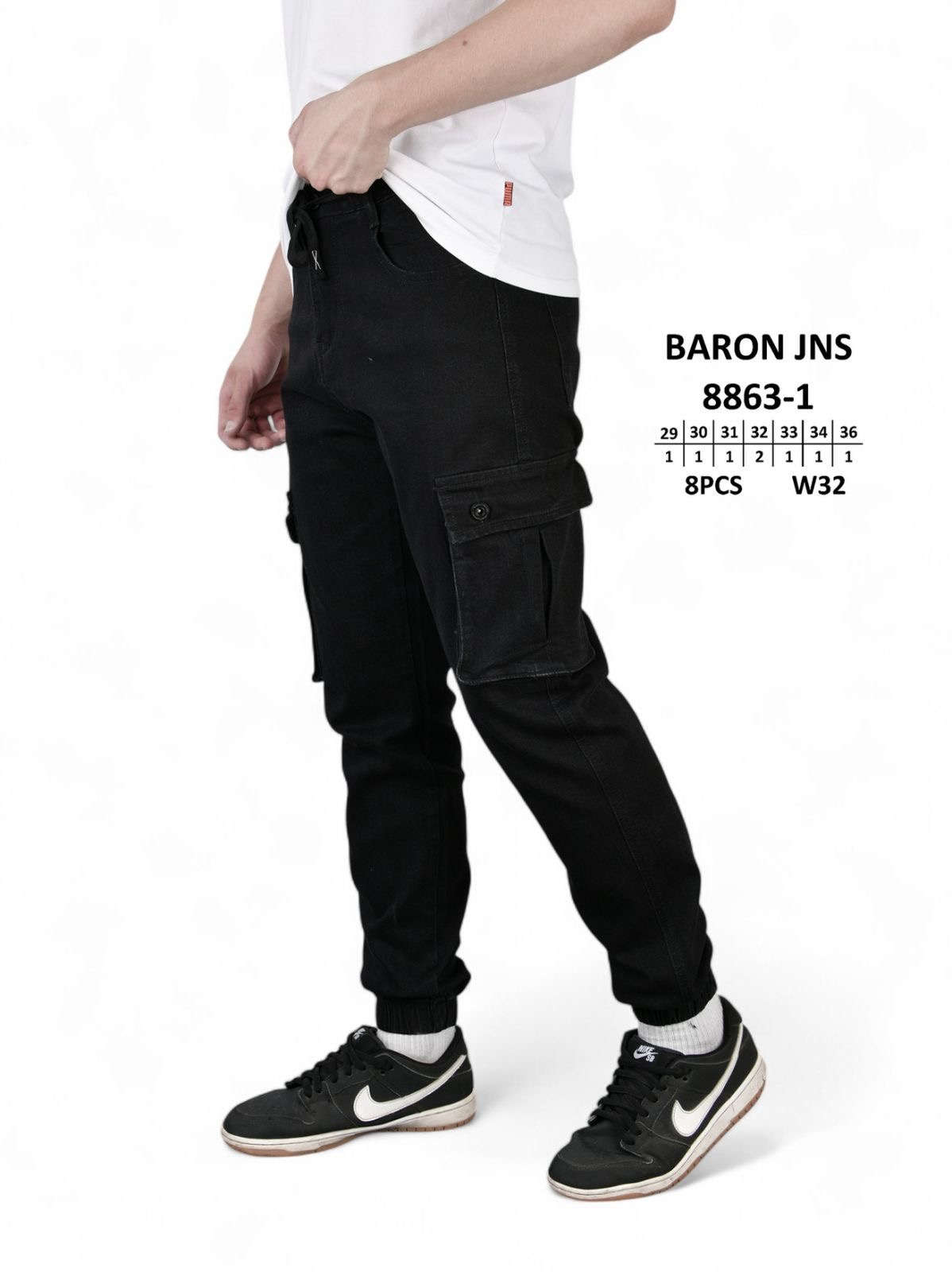 Мужские джинсы джогеры-карго BARON JNS норма 8863-1 оптом