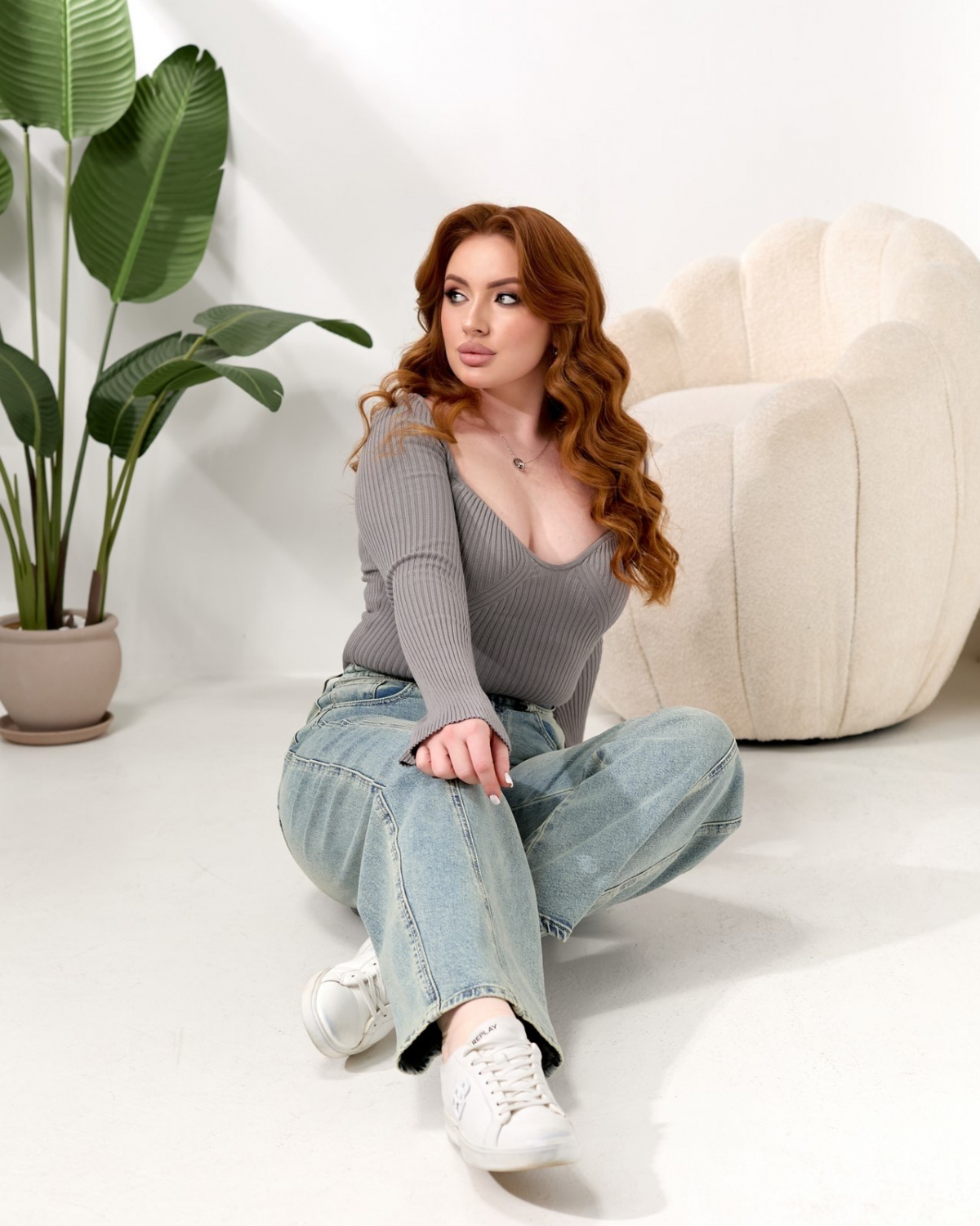 Женские джинсы БАГГИ LIANA батал 1065 оптом