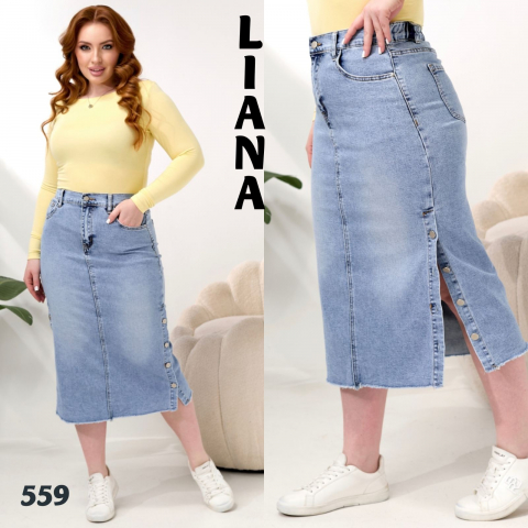 Джинсовая юбка  LIANA полубатал 559 оптом