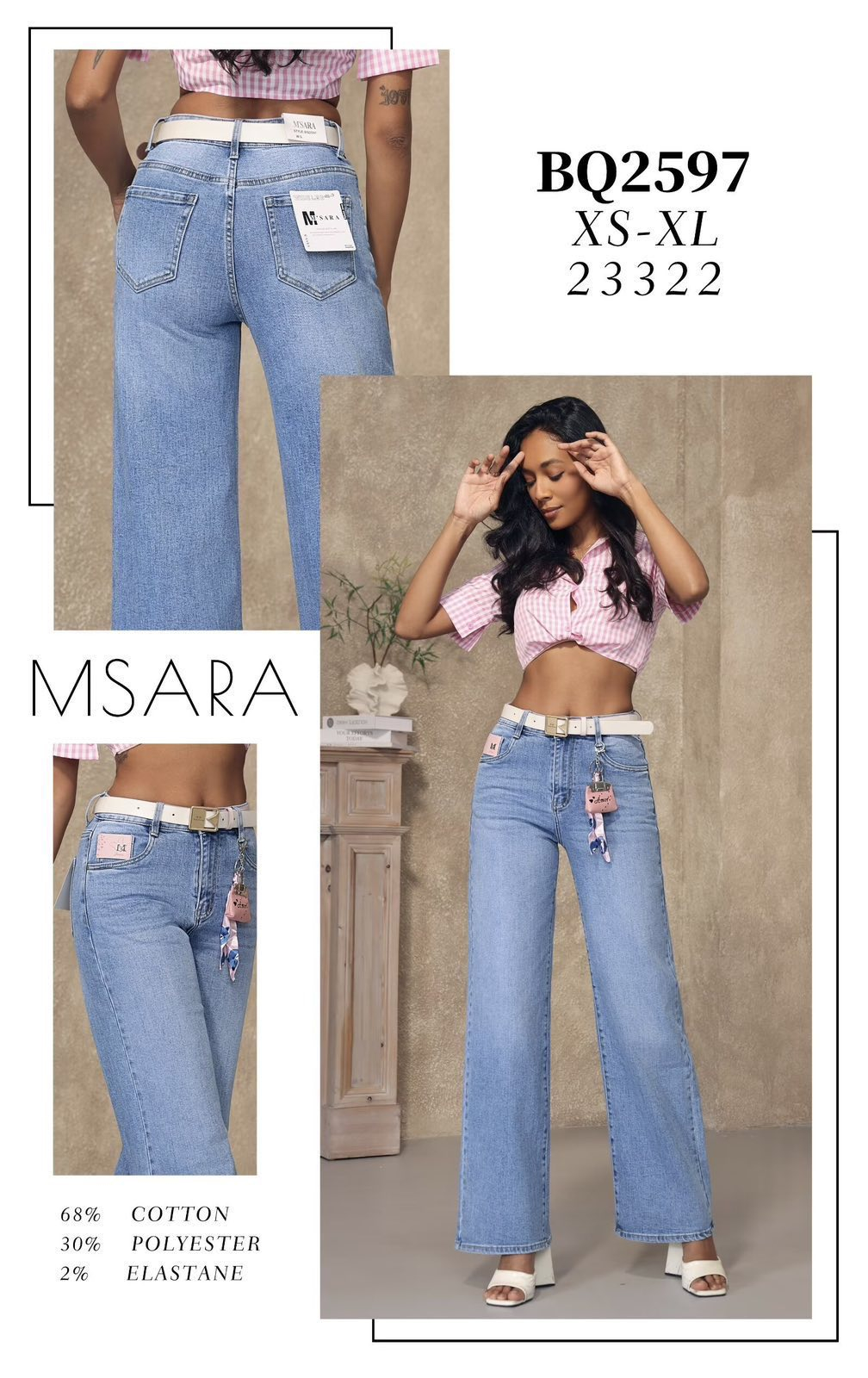 Жіночі джинси ТРУБИ M.SARA норма BQ2597 гуртом