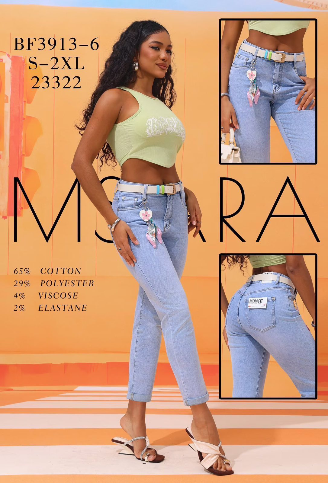 Женские джинсы МОМ M.SARA норма BF3913-6 оптом
