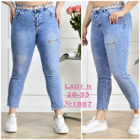 Женские джинсы МОМ LADY N полубатал 1887 оптом