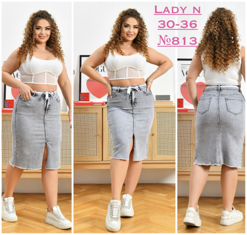 Джинсовая юбка LADY N батал 813 оптом