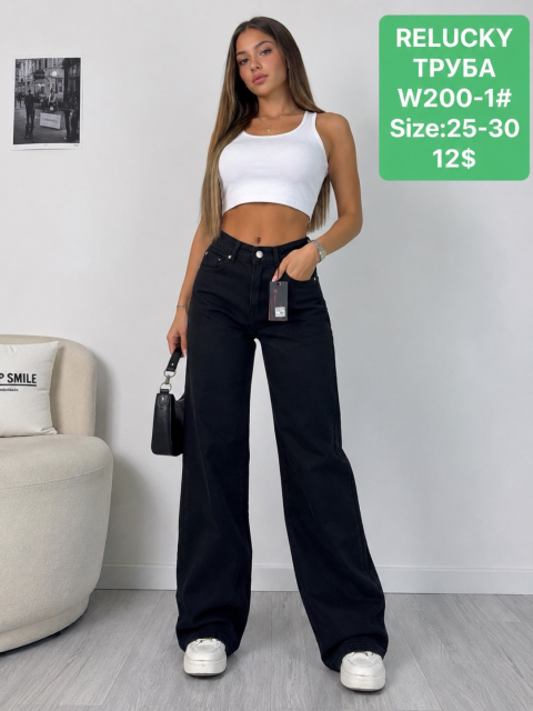 Женские джинсы ТРУБЫ (WIDE LEG) RELUCKY норма W200-1 оптом