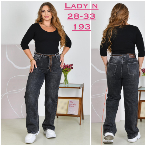 Женские джинсы ТРУБЫ (WIDE LEG) LADY N полубатал 193 оптом