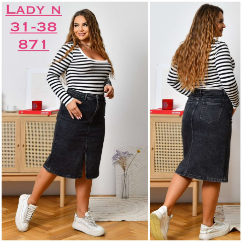 Джинсовая юбка LADY N батал 871 оптом