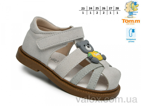 Дитячі босоніжки оптом (68088 сірий)