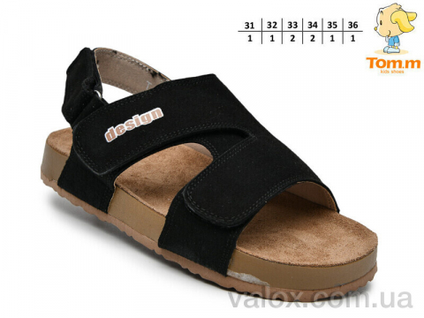 Дитячі босоніжки оптом (t68062 black)