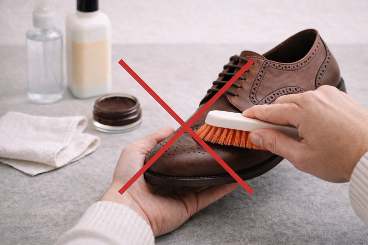 Найпоширеніші помилки у догляді за шкіряним взуттям Найпоширеніші помилки у догляді за шкіряним взуттям