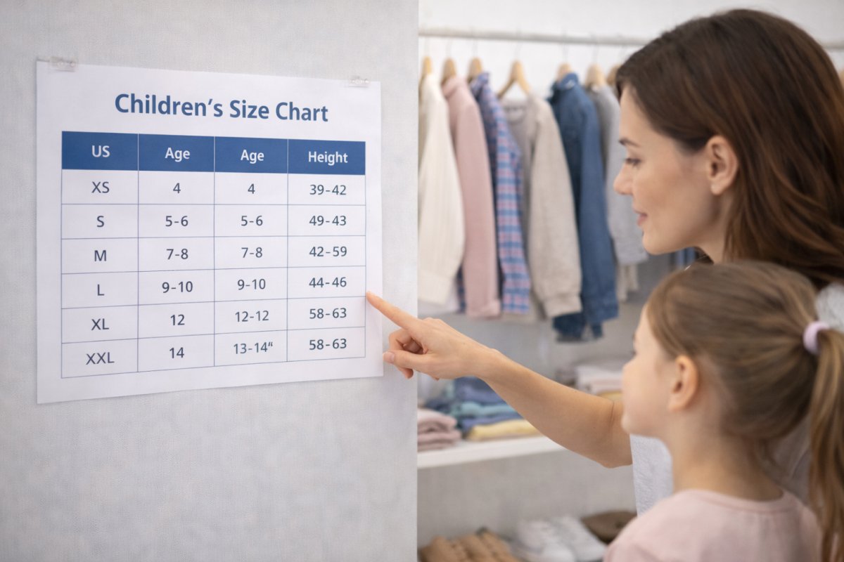 Таблица размеров детской одежды